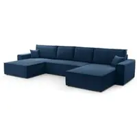 AX Living Divano blu U con funzione letto Cedria U Zona giorno 389 cm