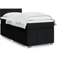 vidaXL Letto a molle con materasso nero 90x190 cm in tessuto