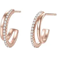 Hey Happiness Orecchini 'Duo Sparkle' oro rosé