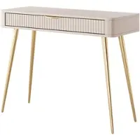 AX Living Vespasia piccolo tavolino da toilette beige 100,2 cm scanalato