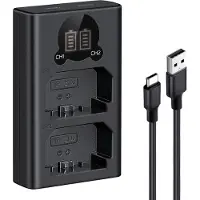K&F Concept NP-FZ100 Caricabatterie doppio USB-C con display