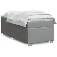 vidaXL Letto a molle con materasso grigio chiaro 80x200 cm in tessuto