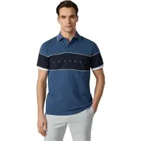 Hackett London per uomo. HM5600192 Polo Hs Multi blu (L), Casual, Cotone, Manica corta