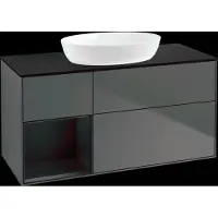 Villeroy & Boch V&B mobile da parete Finion 120cm, Pl b m, Reg bla m Lac, Anthrac. m