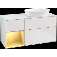 Villeroy & Boch V&B mobile da parete Finion 120cm, Pl w m, Reg gol m Lac, wh. m Lac