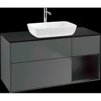 Villeroy & Boch V&B mobile da parete Finion 120cm, Pl b m, Reg bla m Lac, Anthrac. m