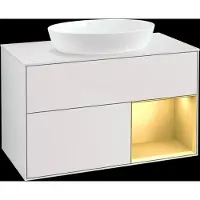 Villeroy & Boch V&B illuminazione a parete del mobile Finion 100, Pl wh. m, Reg gol m Lac, wh. m Lac