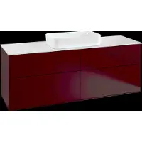 Villeroy & Boch Finion meuble sous lavabo, 4 tiroirs, avec éclairage, avec trou pour robinetterie, 1600x603x501mm, Glass White Matt, G32100HB, G32100HB