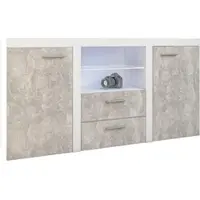 AX Living Comodino Spacoro 2T2S Moderno in bianco/cemento