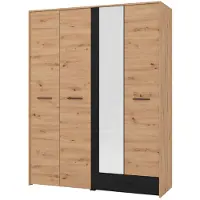 Dmora Guardaroba Grande Lisio 158x204h cm Marrone Rovere Nodi, un Cassetto 5 Ripiani