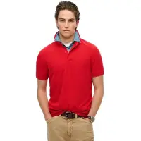 Superdry per uomo. M1110438A Polo in piqué Red City (L), Rosso, Casual, Cotone, Manica corta