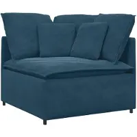 vidaXL Divano modulare con poggiapiedi cuscino in velluto blu