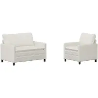 vidaXL Set di divani, 2 pezzi, colore crema, tessuto poliestere