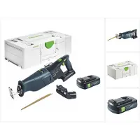 Festool RSC 18 EB-Basic Seghetto a batteria 18 V Brushless + 1x batteria 3,0 Ah + Systainer - senza kit di ricarica
