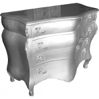 Casa Padrino Comò Barock, argento, 120 x 56 x 92 cm - Comò artigianale in stile antico