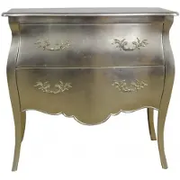 Casa Padrino Comò Barock, argento, 95 x 86 x 53 cm - Elegante riproduzione in stile antico realizzata in massello di mogano