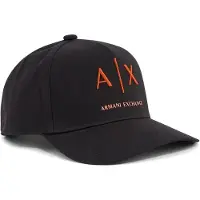 Armani Exchange per uomo. XM002696AF15502MZ731 Cappellino da baseball nero regolabile (OSFA), Casual, Cotone