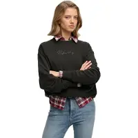 Superdry per donna. W2012635A Felpa Script Brand nera (L), Nero, Casual, Cotone, Manica lunga
