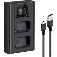 K&F Concept NP-FW50 Caricabatterie doppio USB-C con display
