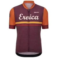 Santini Eroica Iris Maglietta da ciclismo Uomo (S, rosso)