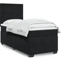 vidaXL Letto a molle con materasso nero 80x200 cm in velluto