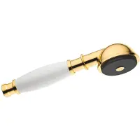 Dornbracht MADISON Douchette à main en métal avec poignée en porcelaine blanc, 28002970-01, 28002970-01