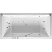 Duravit Starck Bains à remous, à encastrer, double dos inclinés, bâti-support, garniture de vidage et de trop-plein chrome, Combi-Système E, 2000x1000mm, 760341000CE1000, 760341000CE1000