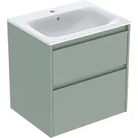 Geberit Renova Plan Ensemble lavabo pour meuble bord étroit, avec meuble sous lavabo, 2 tiroirs, 60x62,1x48cm, 504.039.IK.1, 504.039.IK.1