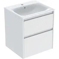 Geberit Renova Plan Ensemble lavabo pour meuble bord étroit, avec meuble sous lavabo, 2 tiroirs, 55x62,1x48cm, 504.038.00.1, 504.038.00.1