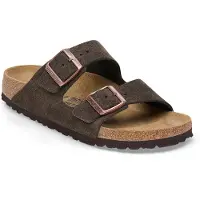 Birkenstock per donna. 1027083 Sandali in Pelle Arizona (Vestibilità Stretta) marrone (41), Basso, Camoscio, Fibbia, Casual