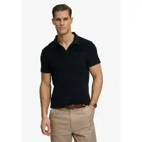 Superdry per uomo. M1110462A Tessuto Polo in spugna blu navy (L), Casual, Cotone, Manica corta