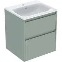 Geberit Renova Plan Ensemble lavabo pour meuble bord étroit, avec meuble sous lavabo, 2 tiroirs, 55x62,1x48cm, 504.038.IK.1, 504.038.IK.1