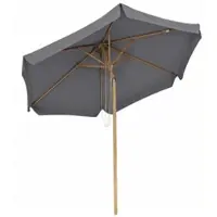 Sekey Ombrellone da balcone , 200 cm di diametro, effetto legno, pieghevole, ombrellone da giardino robusto, protezione UV 50+, ombrellone per terrazza e cortile, grigio chiaro