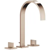Dornbracht MEM Mélangeur de lavabo à trois trous avec rosaces individuelles, avec garniture d'écoulement, saillie 200mm, 20715782-42, 20715782-42
