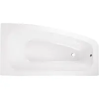 Besco Vasca da bagno angolare 150x80 a sinistra con grembiule in acrilico, set di scarico e piedini GRATIS | set completo 4in1 originale sifone per vasca da bagno in acrilico | BADLAND LUNA