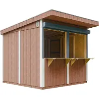 Timbela Chiosco Premium per esterni - 5,9m² - H240x248x305 cm - Struttura in pannelli LP Smartside - M950-REDWOOD RED
