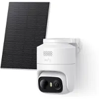 Eufy C37, telecamera IP di sicurezza, per uso esterno, wireless, compatibile con Amazon Alexa, da montare a soffitto, colore bianco, colore nero