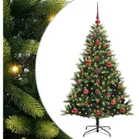 vidaXL Albero di Natale artificiale fiammato 150 LED verde 120 cm