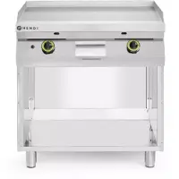 Hendi Piastra grill a gas, liscia, con mobiletto chiuso su 3 lati, , Kitchen Line, 10kW, 800x700x(H)900mm