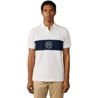Hackett London per uomo. HM5600187 Polo H White Panel (XL), Bianco, Casual, Cotone, Manica corta