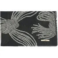 GOBI Cashmere Scaldacollo 'Rope Knots Printed Cashmere Shawl' nero