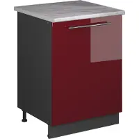 Vicco Mobile lavello cucina Fame-Line Bordeaux lucido/Antracite 60 cm, Model 63418