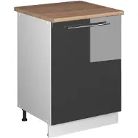 Vicco Mobile lavello cucina Fame-Line Antracite lucido/Bianco 60 cm, Model 62185