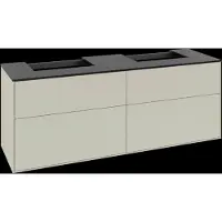 Villeroy & Boch Finion meuble sous lavabo, avec éclairage, pour 2 vasques, 1600x603x501mm, Glass Black Matt, G18200HJ, G18200HJ