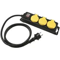 Eurolite Steckdosenleiste 3-fach IP44 sw 1,5m (30240115)