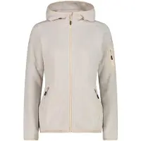 CMP Women's Jacket Fix Hood Jacquard Knitted 3H19826 Giacca in pile Donna (50, grigio/beige)