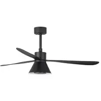 Faro Ventilatore da soffitto LED Amelia Cone L, nero, silenzioso, 132 cm