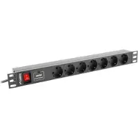 Lanberg Pdu Rack Power Strip (1U,10A,7X Shuko,2M)