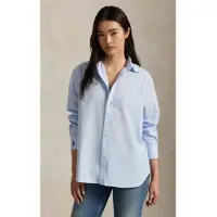 Ralph Lauren per donna. 211968220002 Camicia Oversize blu (L), Casual, Cotone, Manica lunga