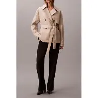 Calvin Klein Mid Length Cotton Coat Silvermoss Taglia: S | Giacche Outlet | Donna | Grigio